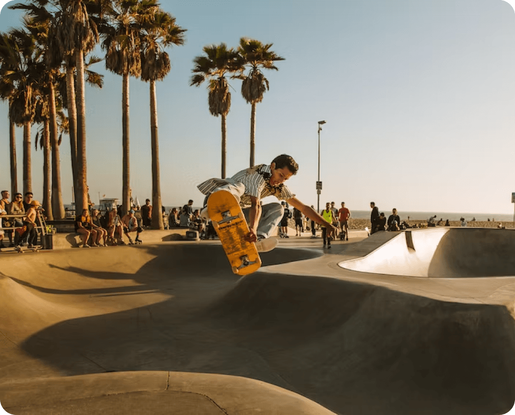 Skateboarder in a park