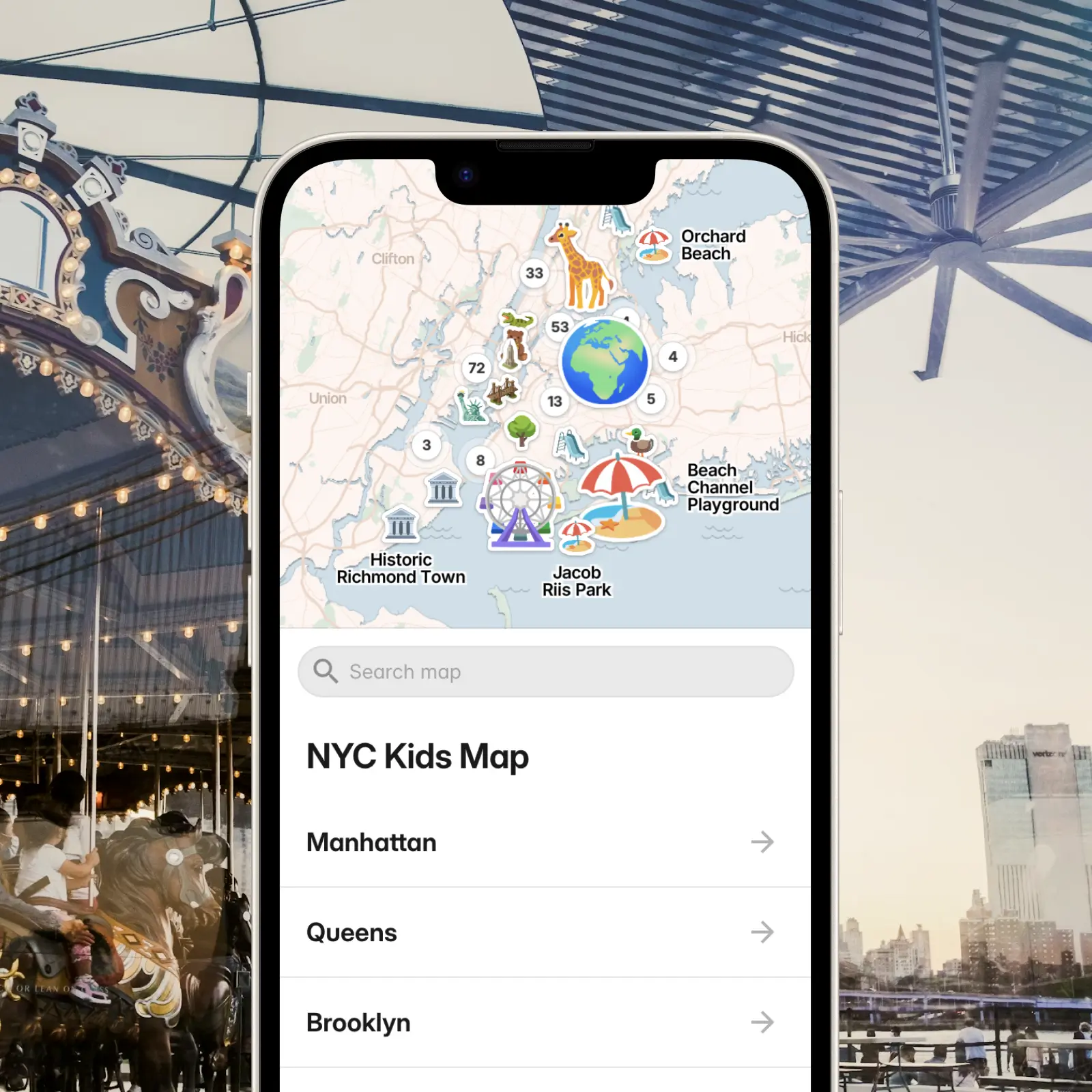 Screenshot of a website with an custom travel map embed on a blog