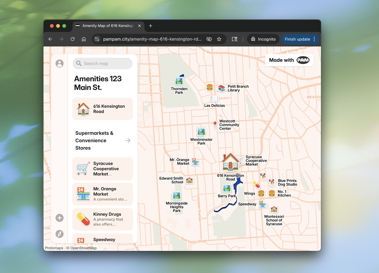 How to make a vicinity map with AI